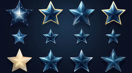 Obraz premium Icon set collection of isolated stars perfect for high-quality graphic projects