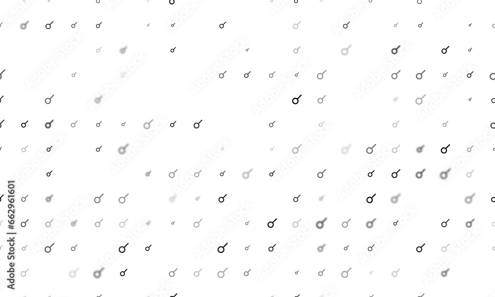 Poster seamless background pattern of evenly spaced black astrological connection symbols of different size
