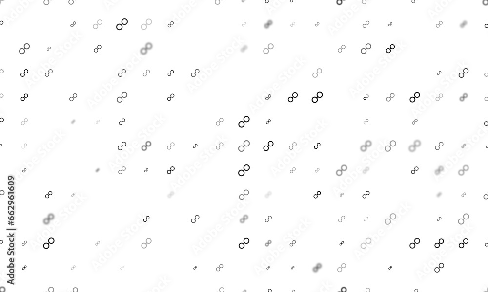 Poster seamless background pattern of evenly spaced black astrological opposition symbols of different size