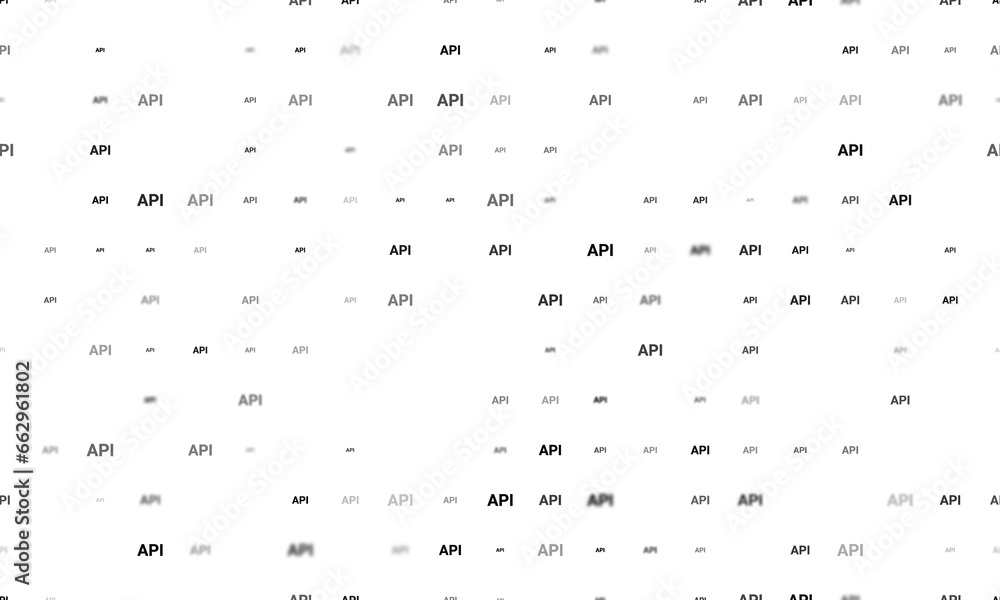 Poster seamless background pattern of evenly spaced black api symbols of different sizes and opacity. illus