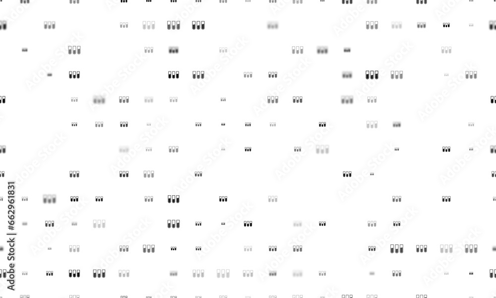 Poster seamless background pattern of evenly spaced black water game symbols of different sizes and opacity