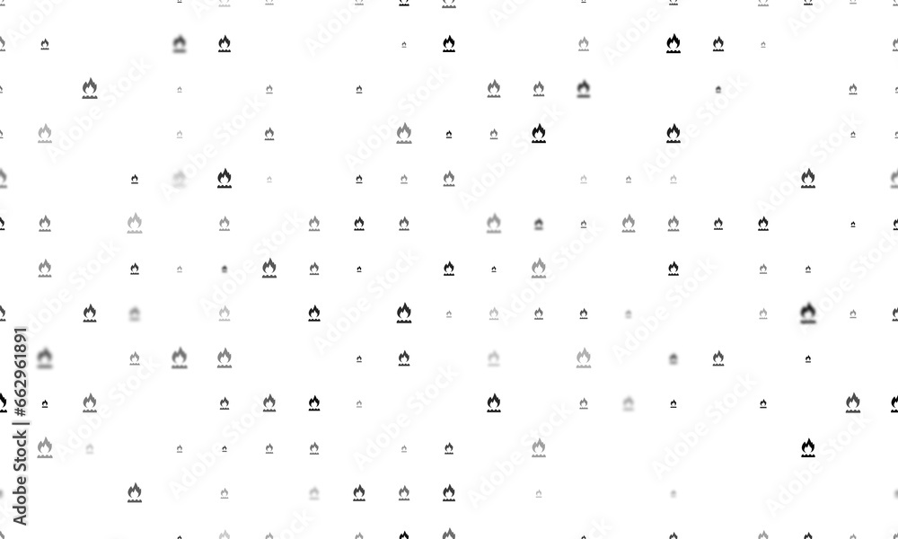 Poster seamless background pattern of evenly spaced black gas symbols of different sizes and opacity. illus