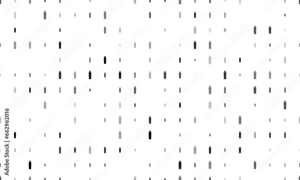 Poster seamless background pattern of evenly spaced black shampoo symbols of different sizes and opacity. i