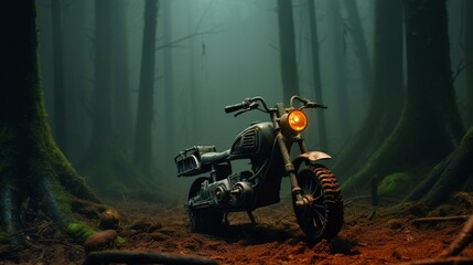 motorcycle in the forest