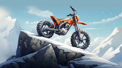 motorcycle on the snow