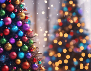 Fototapeta na wymiar stunning colorful Christmas glass balls, magical snowflakes, incredible patterns, Christmas mood, Christmas tree toy design, very beautiful Christmas decorations
