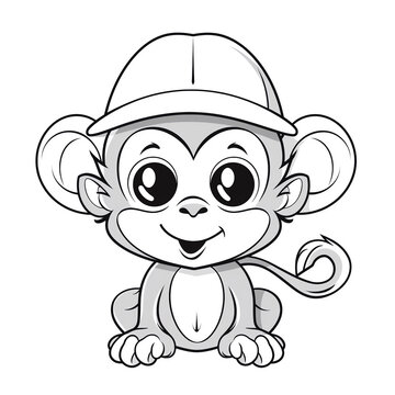 Affe Bild zum ausmalen für Kinder	