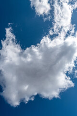 chmury na błękitnym niebie - obrazy, fototapety, plakaty