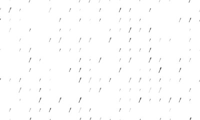 Seamless background pattern of evenly spaced black forks of different sizes and opacity. Illustration on transparent background