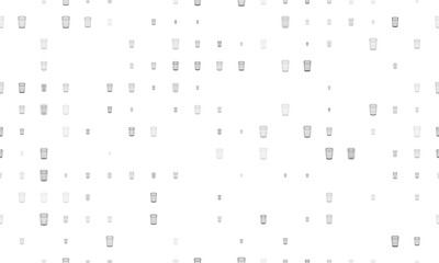 Seamless background pattern of evenly spaced black glass symbols of different sizes and opacity. Illustration on transparent background