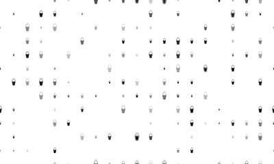 Seamless background pattern of evenly spaced black ice cream symbols of different sizes and opacity. Vector illustration on white background