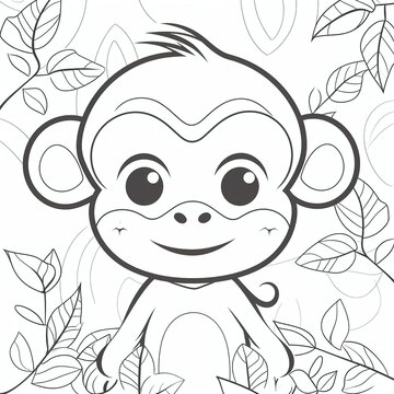 Affe Bild zum ausmalen für Kinder	