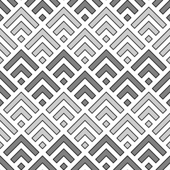 Seamless oriental mountains pattern. Repeated chevrons, diamonds, angle brackets background. Squama ornament. Scales image. Ancient window tracery motif. Digital paper, textile print. Vector artwork.