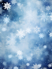 Naklejka na ściany i meble Abstract winter snowflakes background design with copy space 