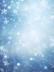 Abstract winter snowflakes background design with copy space 