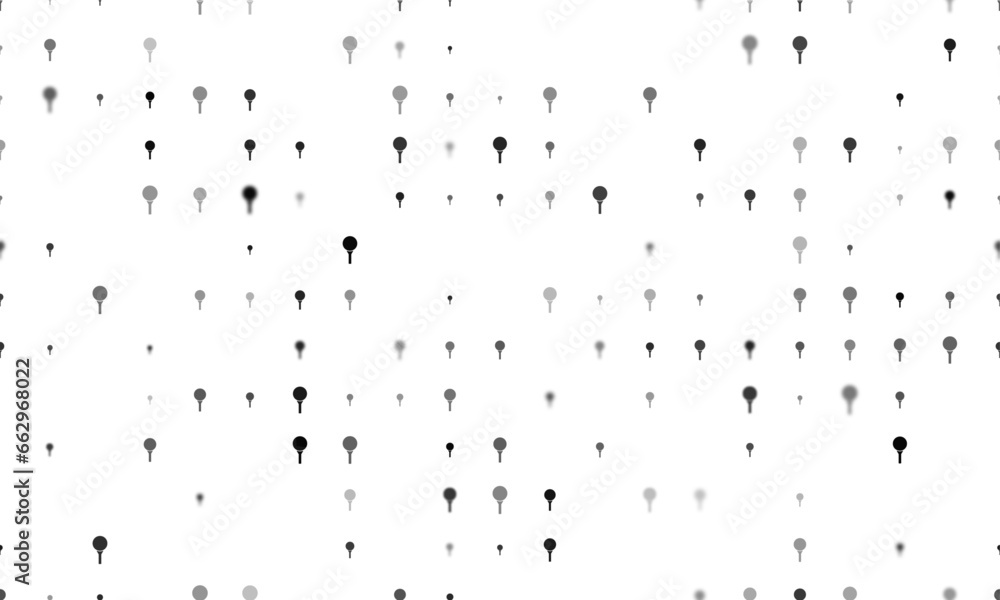 Poster seamless background pattern of evenly spaced black golf symbols of different sizes and opacity. vect