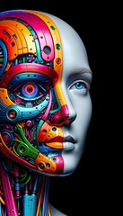 Naklejka premium Gesichter der Technologie: Humanoid-Roboter, die das Unmögliche möglich machen – Menschlichkeit im Maschinenzeitalter
