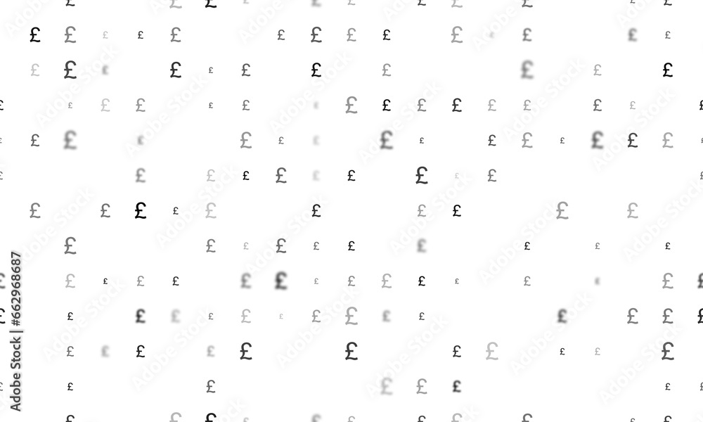 Poster seamless background pattern of evenly spaced black pound symbols of different sizes and opacity. ill