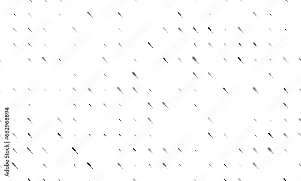 Poster seamless background pattern of evenly spaced black screwdriver symbols of different sizes and opacit