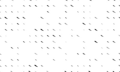 Seamless background pattern of evenly spaced black hand saw symbols of different sizes and opacity. Vector illustration on white background