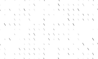 Seamless background pattern of evenly spaced black metal nail symbols of different sizes and opacity. Vector illustration on white background