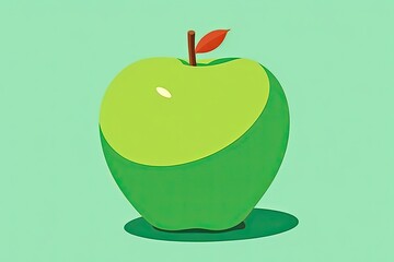 Organic Market Poster: Minimalist & Juicy Design of Apple - The Perfect Symbol for Freshness, generative AI