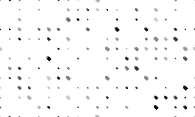 Seamless background pattern of evenly spaced black discount label symbols of different sizes and opacity. Illustration on transparent background