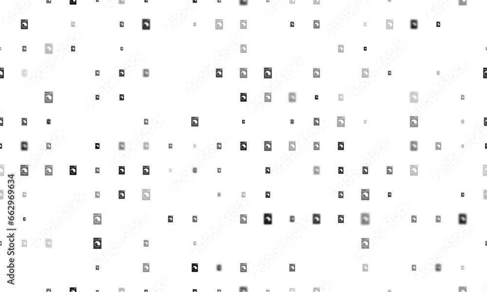 Aufkleber seamless background pattern of evenly spaced black washer symbols of different sizes and opacity. il