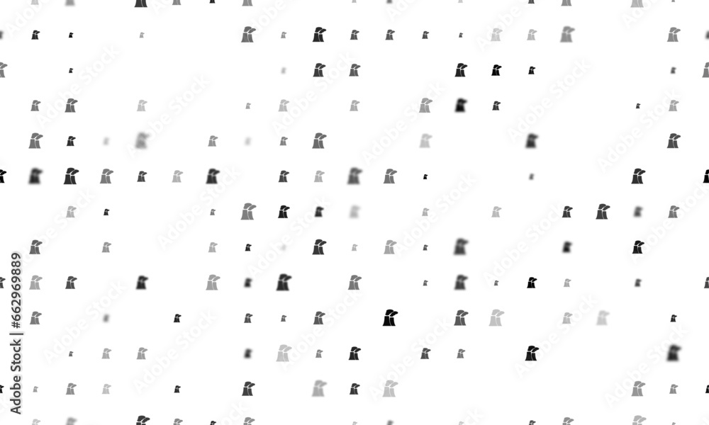 Poster seamless background pattern of evenly spaced black industrial pollution symbols of different sizes a
