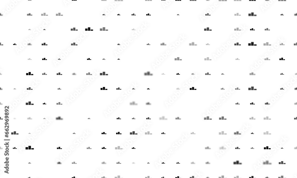 Poster seamless background pattern of evenly spaced black winners podium symbols of different sizes and opa