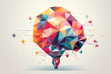 Geometric Brain Design: Simplified Neuroscience Conference Poster, generative AI