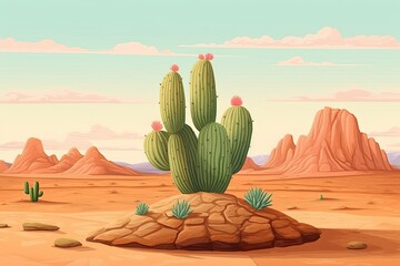 Cactus Transformed: Minimalist Design for Desert Resort Flyer, generative AI