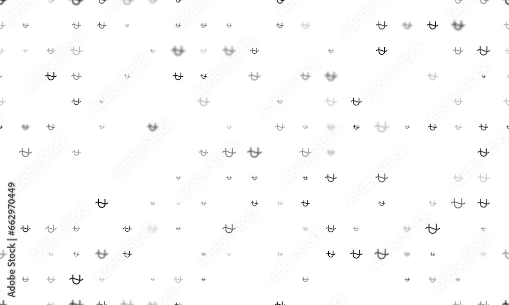 Aufkleber seamless background pattern of evenly spaced black zodiac ophiuchus symbols of different sizes and o
