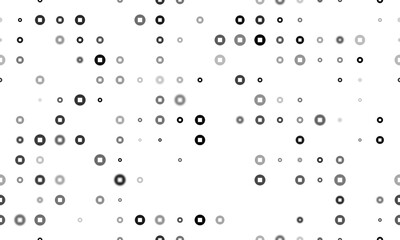 Seamless background pattern of evenly spaced black stop media symbols of different sizes and opacity. Vector illustration on white background