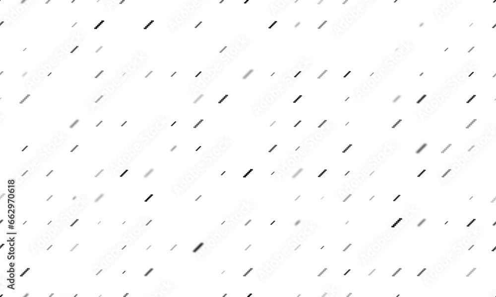 Poster seamless background pattern of evenly spaced black stairs symbols of different sizes and opacity. ve