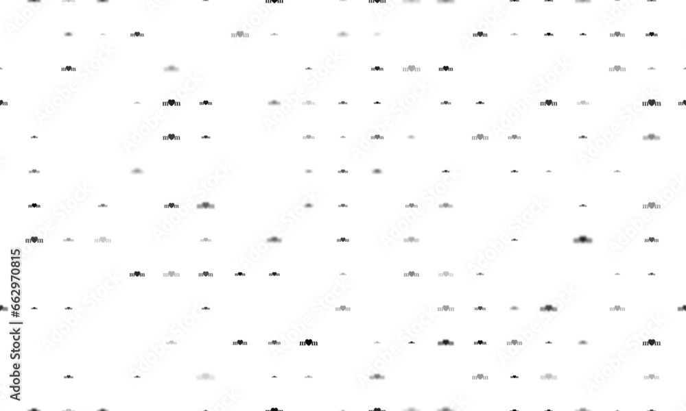 Poster seamless background pattern of evenly spaced black mother's day symbols of different sizes and opaci