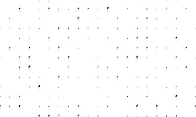 Seamless background pattern of evenly spaced black balloon symbols of different sizes and opacity. Vector illustration on white background