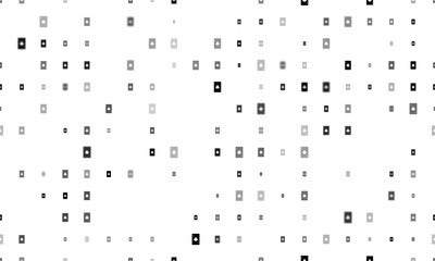 Seamless background pattern of evenly spaced black ace of clubs cards of different sizes and opacity. Illustration on transparent background
