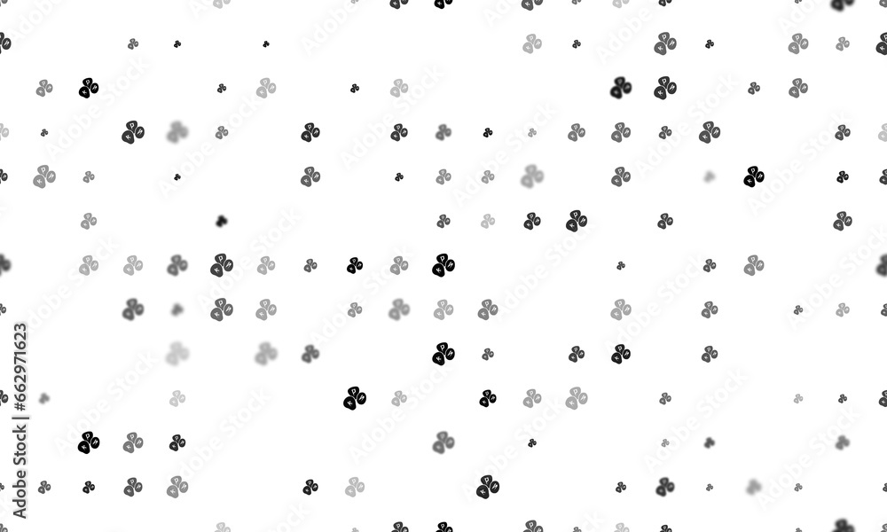 Poster seamless background pattern of evenly spaced black divination stones symbols of different sizes and 