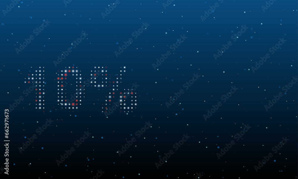 Poster on the left is the 10 percent symbol filled with white dots. background pattern from dots and circle