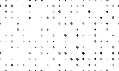 Seamless background pattern of evenly spaced black magic book symbols of different sizes and opacity. Vector illustration on white background