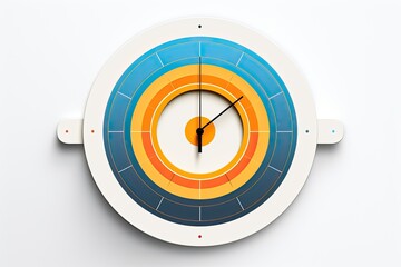 Clock Abstract Icon: Minimalist Graphic for Time Management App, generative AI - obrazy, fototapety, plakaty