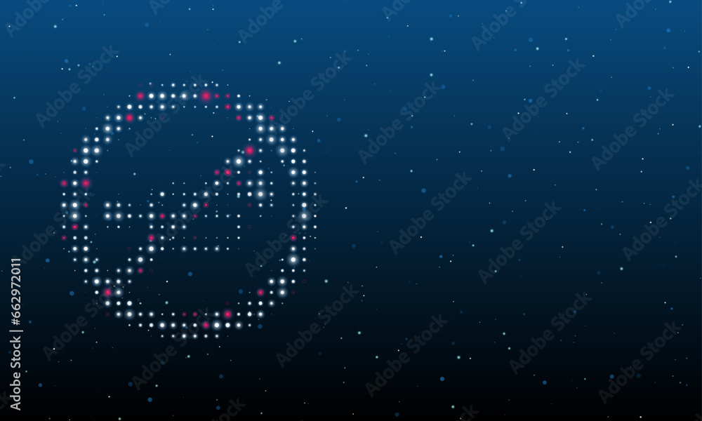 Poster on the left is the horning prohibited symbol filled with white dots. background pattern from dots an