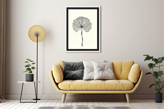 Dandelion Minimalist Home Decor: Stylishly Stylized Digital Image for Your Living Space, generative AI