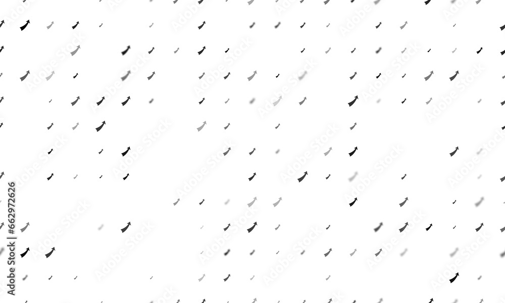 Poster seamless background pattern of evenly spaced black up arrows of different sizes and opacity. illustr