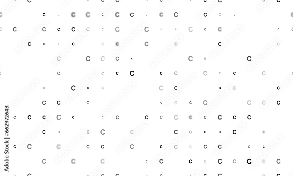 Poster seamless background pattern of evenly spaced black capital letter c symbols of different sizes and o
