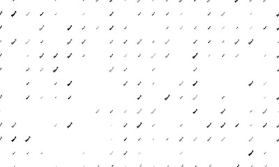 Seamless background pattern of evenly spaced black up arrows of different sizes and opacity. Vector illustration on white background