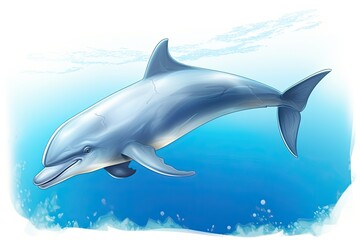 Fototapeta premium Dolphin Icon for Aquarium Exhibit Sign: Transforming a Simple and Lively Image, generative AI