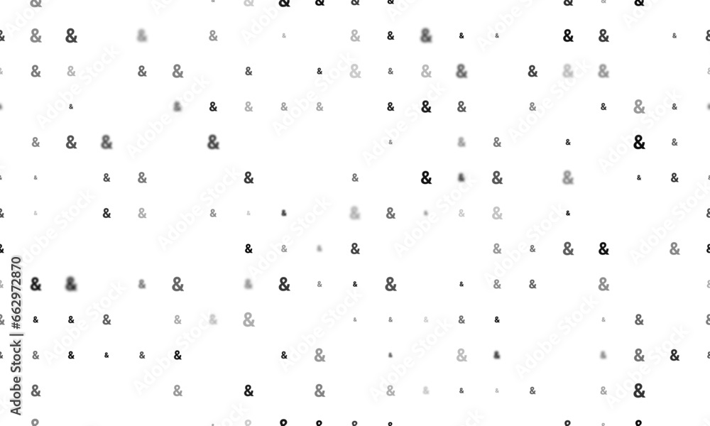 Fototapete seamless background pattern of evenly spaced black ampersand symbols of different sizes and opacity.