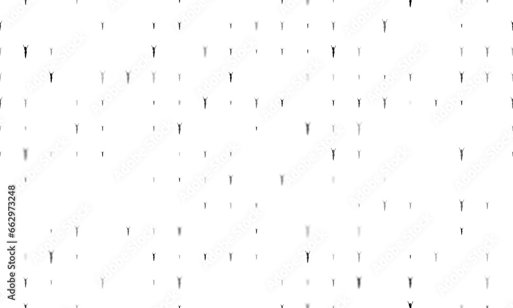 Poster seamless background pattern of evenly spaced black woman with hands up symbols of different sizes an